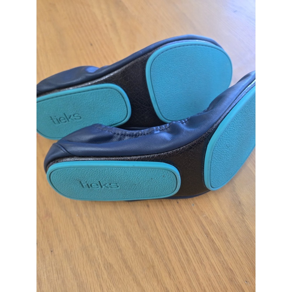 Tieks Cobalt Blue Leather Ballet Flats Shoes Size 12 Classic Foldable - Picture 5 of 7